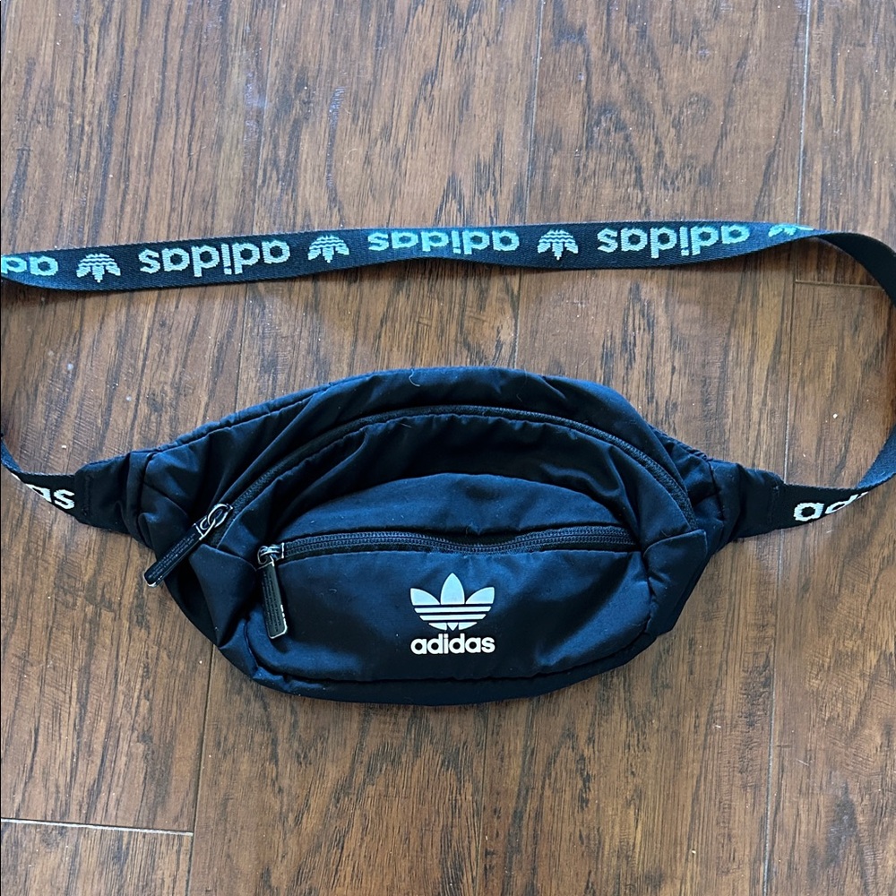 Adidas Black Belt Bag with White Logo